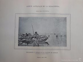 Arte: Antigua Lamina : PESCADORS D'OSTRAS EN LA LLACUNA DE VENECIA. MAS Y FONTDEVILA Arcadi. Renaixensa